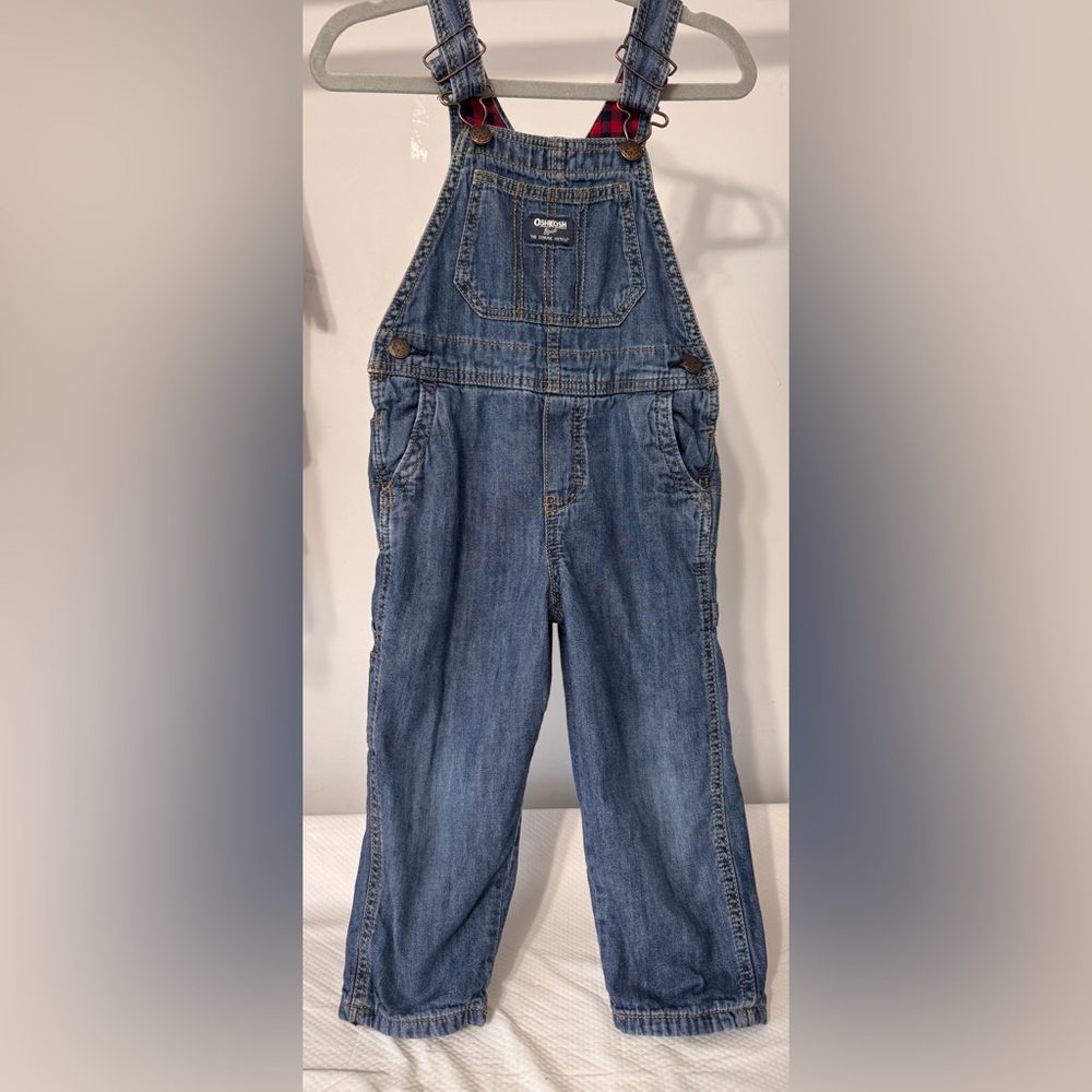 OshKosh B'gosh Red Plaid Overalls - 4T